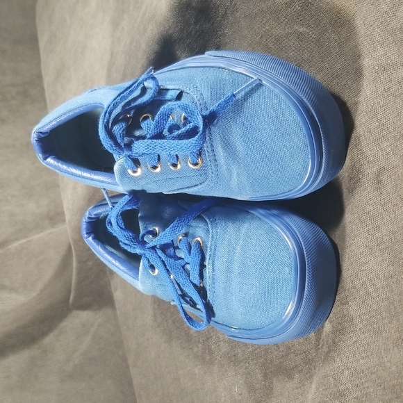 Vans Shoes - Vans Era Mono Royal Blue Gold Tone Grommets Lace Up Sneakers G- US M5 W6.5